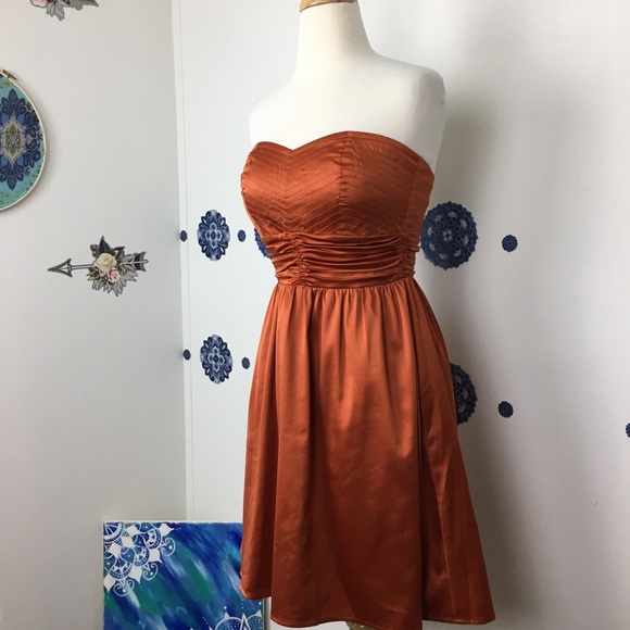 NWT The Limited strapless fall spiced pumpkin formal party dress size 0 - Picture 2 of 9